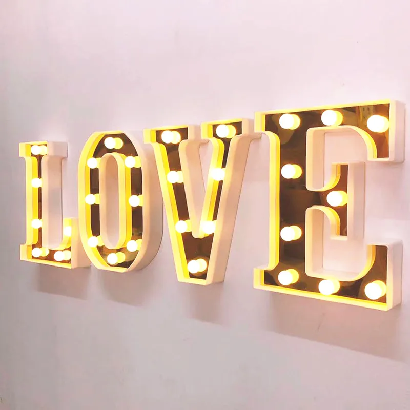 Большой Золотой 3d указатель с буквами алфавита и цифр украшение для свадьбы