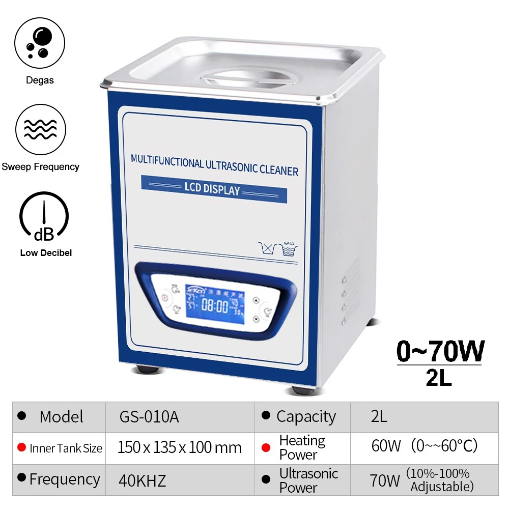 Заводская цена ультразвуковой очиститель 2 л частота очистки бесшумный дизайн