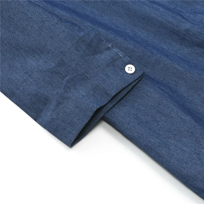 Новинка 2019 женские повседневные рубашки Удлиненная джинсовая рубашка джинсовые