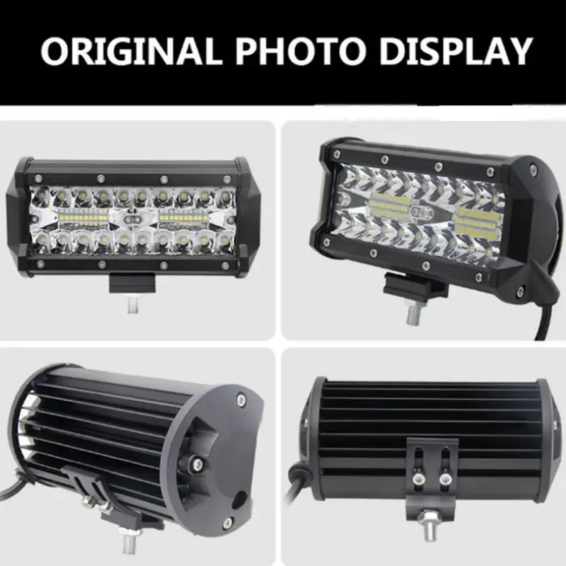 

1Pc 7" 200W LED Work Light Long Bar Flood Spot Beam Waterproof Offroad 4WD Drive