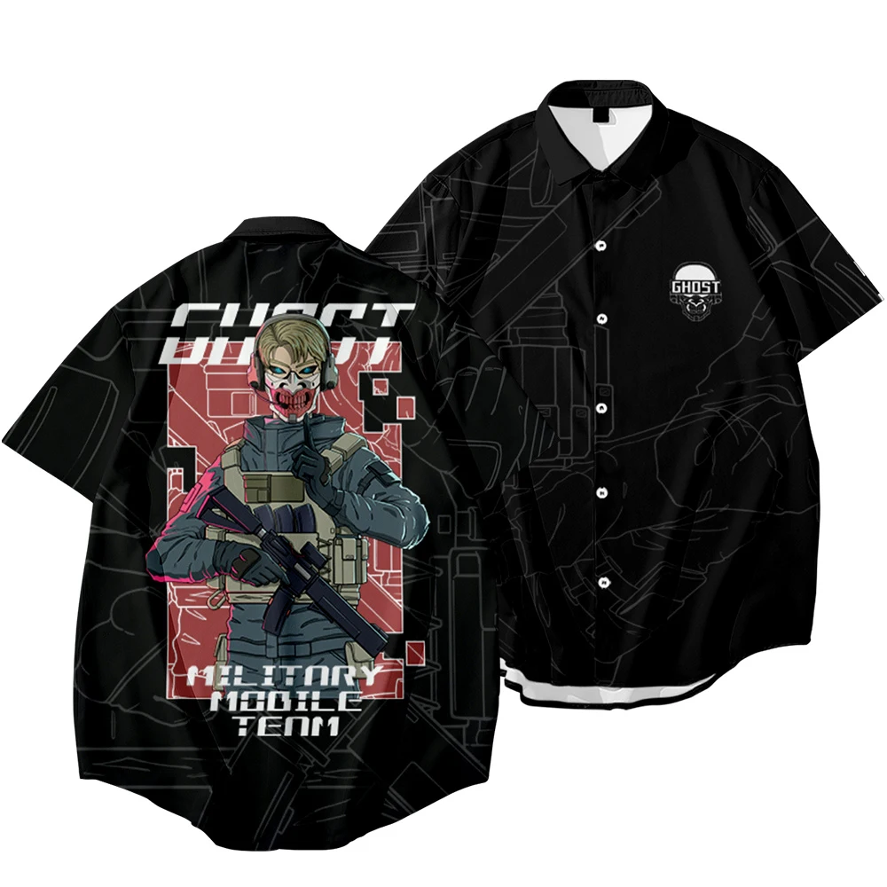 

Summer Cardigan Shirt Beach Style Original Anime Astronauts Painted Short Sleeve Women Cool Casual Blouses Men's Tops Plus Size