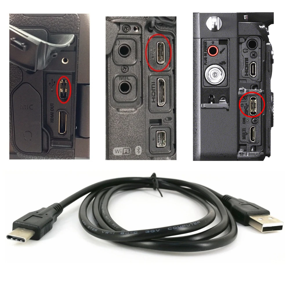 Тип с разъемами типа C и USB кабель для передачи данных Шнур для цифровой однообъективной зеркальной камеры Canon EOS R M6 Mark II Nikon Z7 Z6 sony A7/A7R III Камера заменить IFC-100U UC-E24 USB-C Тип C