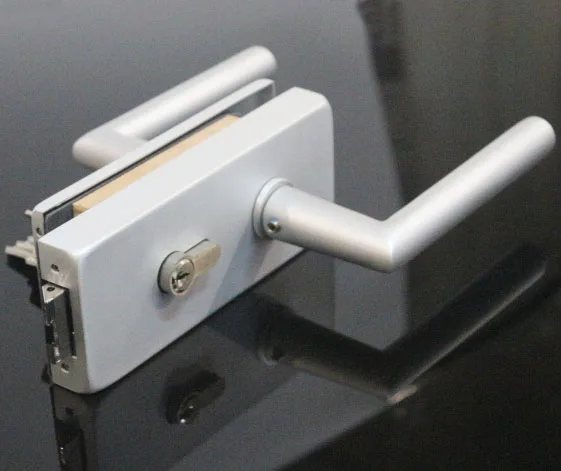 

European style toughened glass to wall active handle lock Glass Door Lock with lever handle