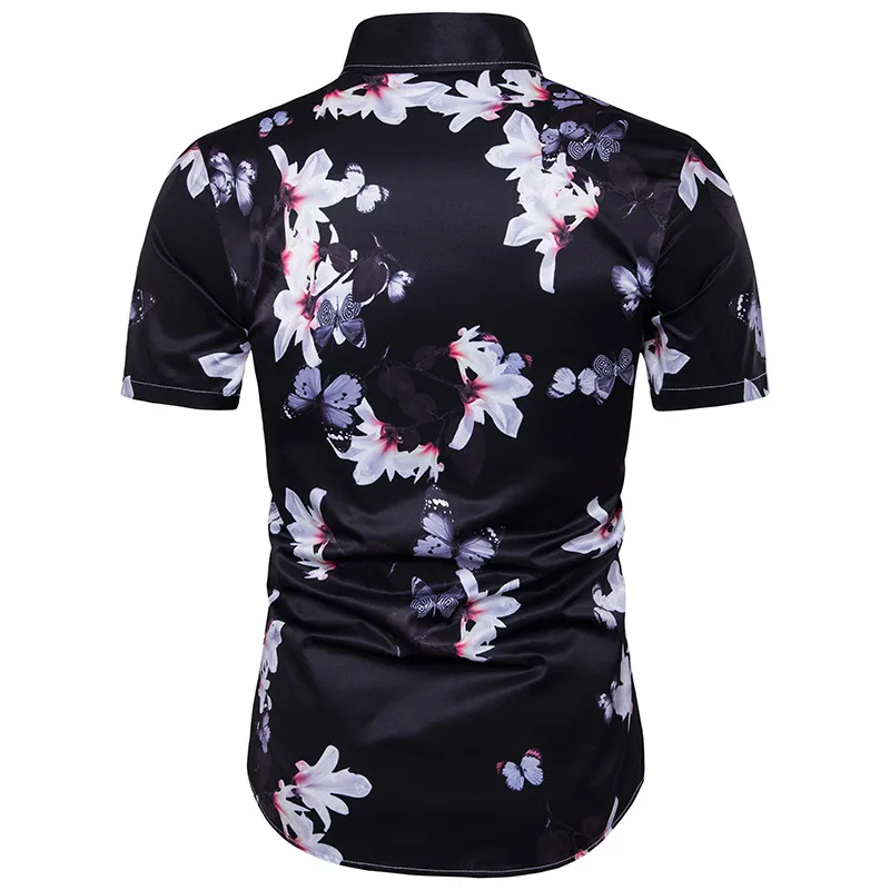 

Mens Hawaiian Shirt Casual Camisa Masculina Floral Print Beach Shirts Slim Fit Short Sleeve Shirt Men Streetwear Casual Shirt