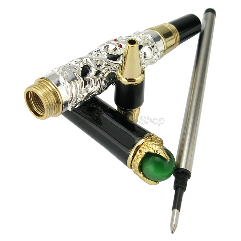 Ручка-роллер Jinhao Ancient Dragon King металлическое тиснение зеленые украшения сверху