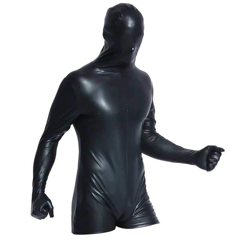 Латексный бондаж Zentai костюм кошки из лакированной кожи фетиш Мужская одежда