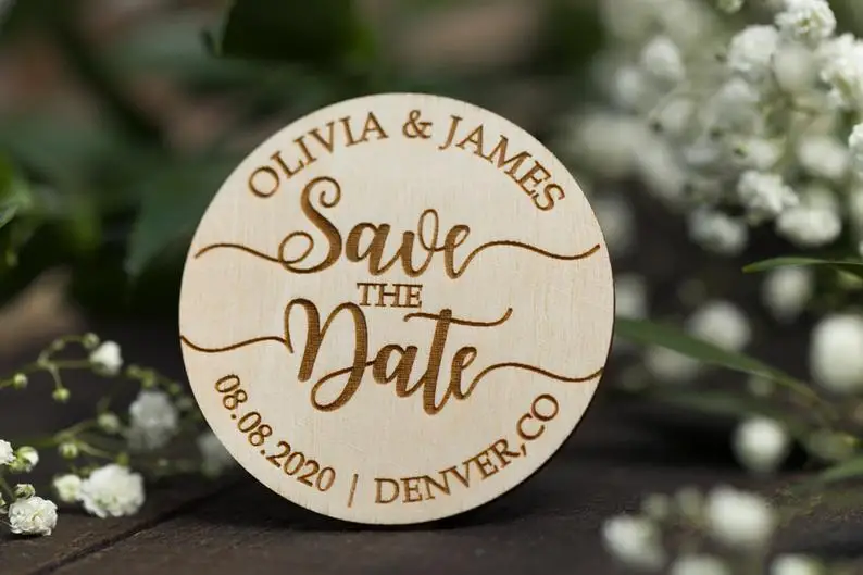 Деревянный магнит для сохранения даты пользовательское сохранение имена пары