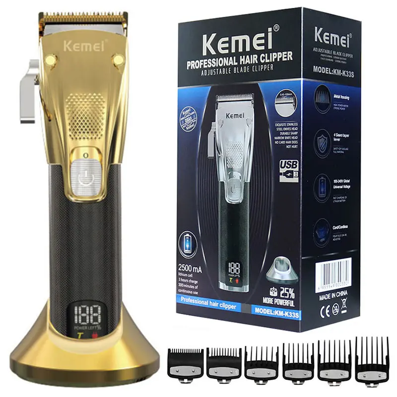 

Original kemei adjustable barber electric hair clipper professional LCD display hair trimmer beard haircut machine rechargeable
