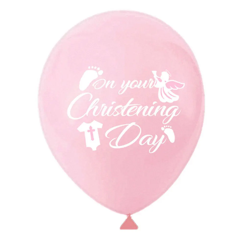 Детские воздушные шары для крещения 12 дюймов с принтом ангела Вечерние Розовые и