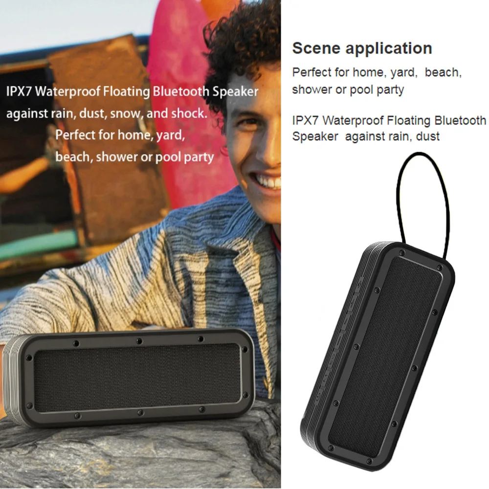 

V8 Pro Portable Bluetooth 5.0 Speaker Mini Wireless Subwoofer HIFI Stereo Sound Waterproof 5200mAh Audio Speakers for Home Party