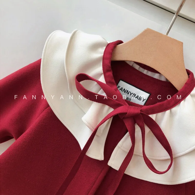 2019 г. Детская куртка-накидка для девочек шерстяное пальто с длинными рукавами и