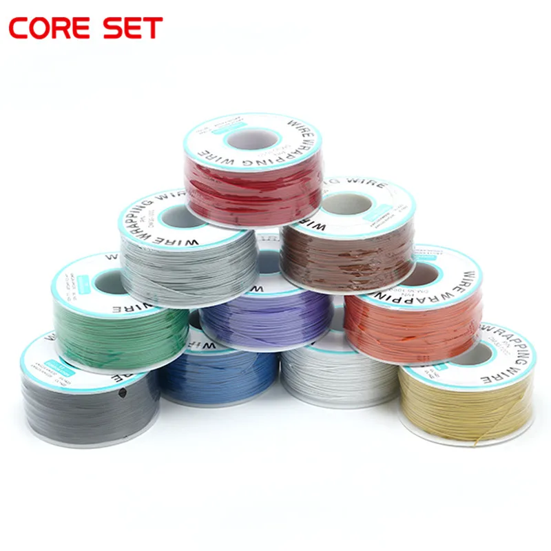

250 m/lots 30 AWG Wrapping Wire 10 Colors Single Strand Copper Cable Ok Wire Electrical Wire for Laptop Motherboard PCB Solder