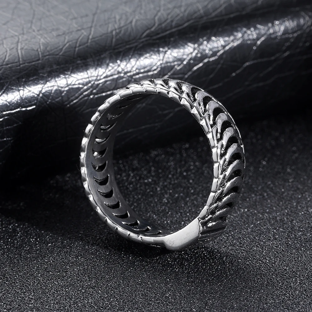 Мужское кольцо Будды на палец с звеньем цепи узором в виде колец ювелирные