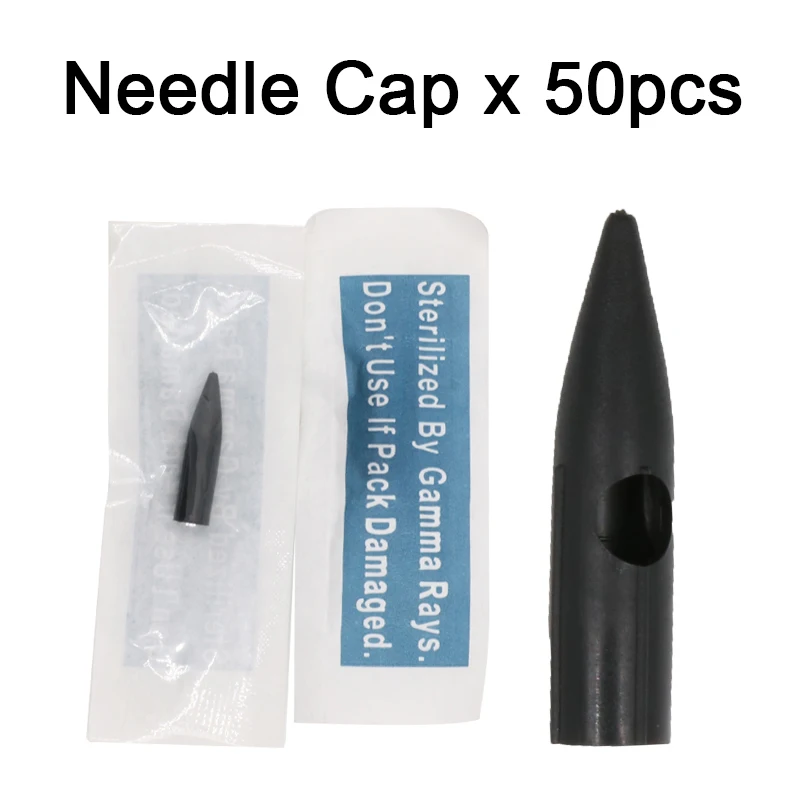 50 шт. зубец Круглый иглы шапки в индивидуальной упаковке Перманентный макияж
