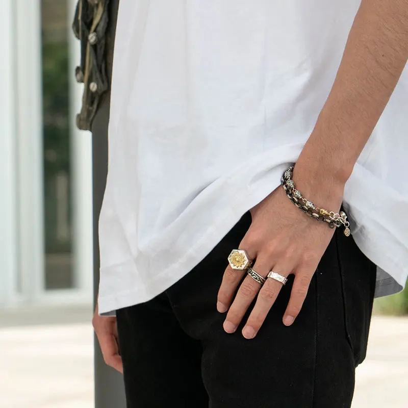 Тайский серебряный браслет для мужчин звеньевая цепочка из серебра 925 винтажные