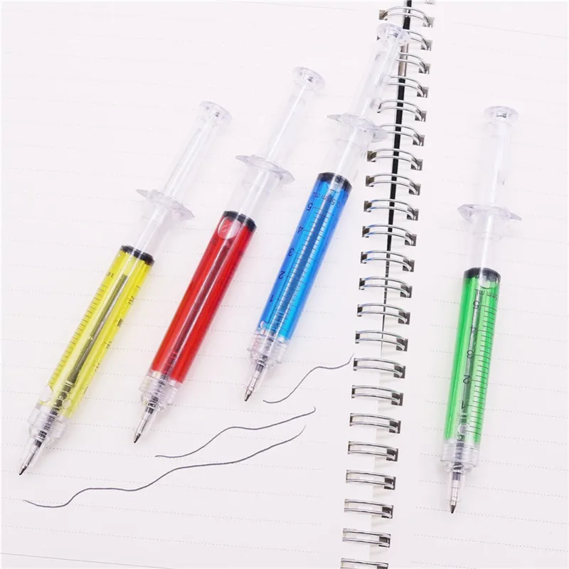

50 Pcs Strange Syringe Ballpoint Pen 0.7mm Pen Tip Blue Ink Children Gift Pen Student School Promotion Pen