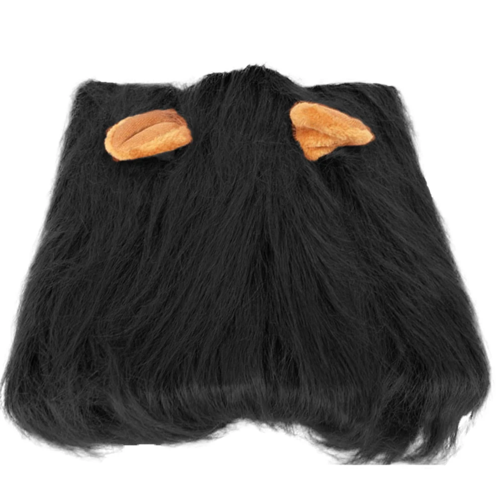 With ear (74cm) Милая одежда для косплея для собак, кошек, Львов, костюм для преображения гривы, теплый парик для больших собак, вечерние украшения с ушками, аксессуары для домашних животных - Цвет: With ear (74cm)