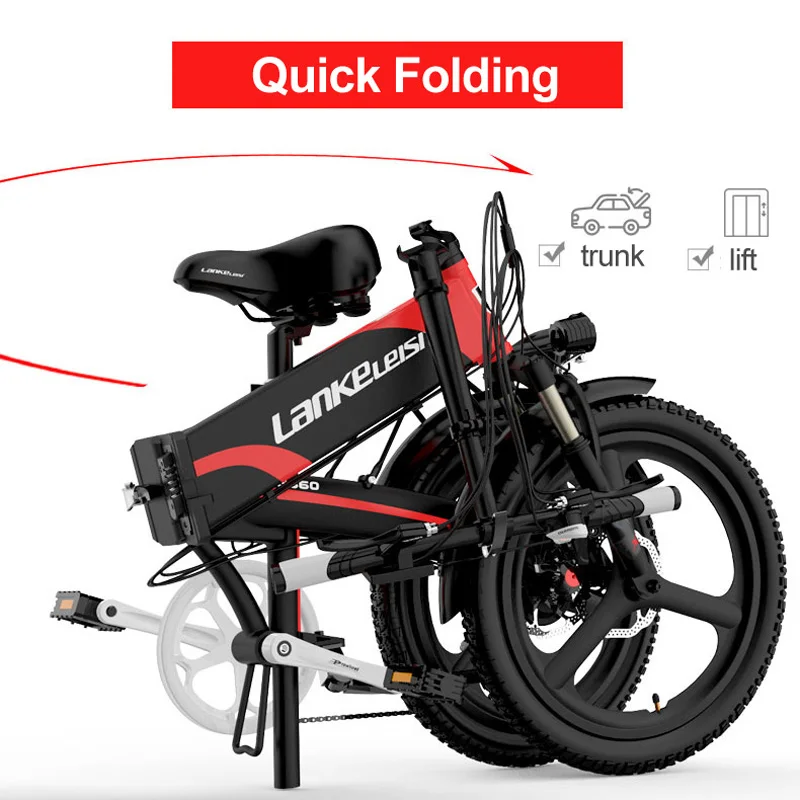 Мощный электрический велосипед 20 дюймов литиевая батарея 400 Вт 48 в 10.4 Ач/14 5 Ач с ЖК