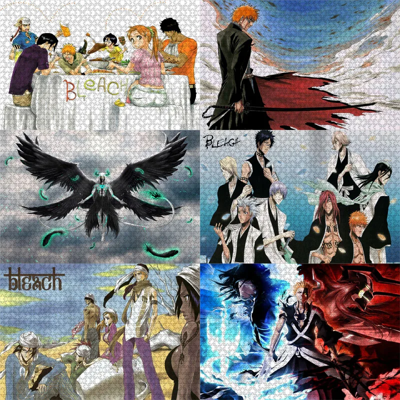 

1000 Piece Japanese Anime Shinigami Kurosaki Ichigo Puzzles Bleach Wooden Puzzles For Adults Children Educational Toys Gifts
