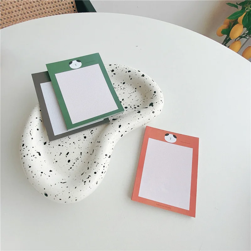 ​Korean Ins Cartoon Cute Memo Pad Grid Color Border Long Style Student Message Paper Mini Notebook Kawaii Stationery 50 Sheets |