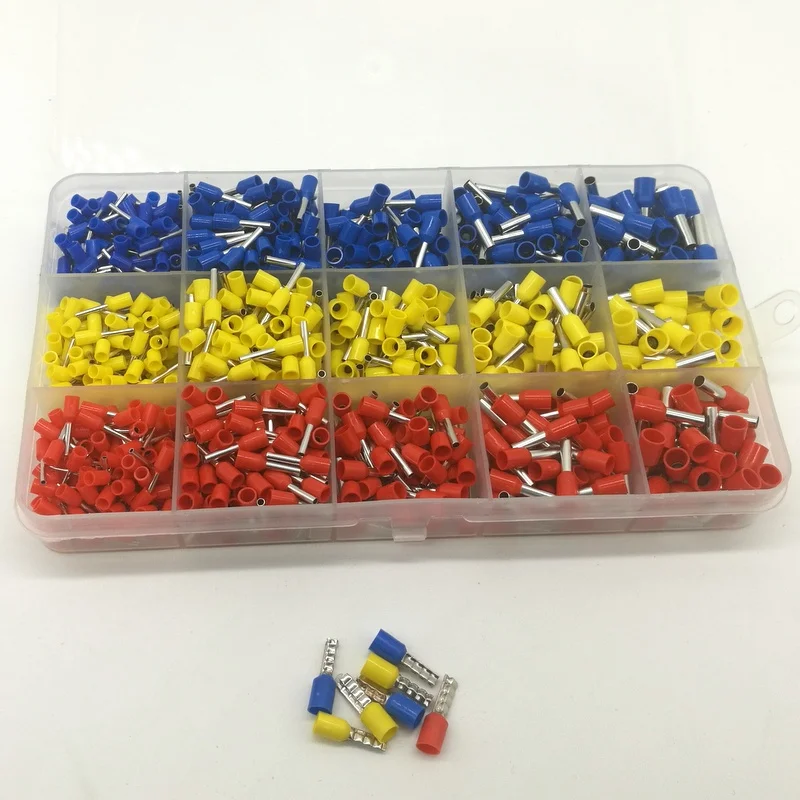 1000 шт./лот набор медных обжимных наконечников обжимные клеммы для проводов с