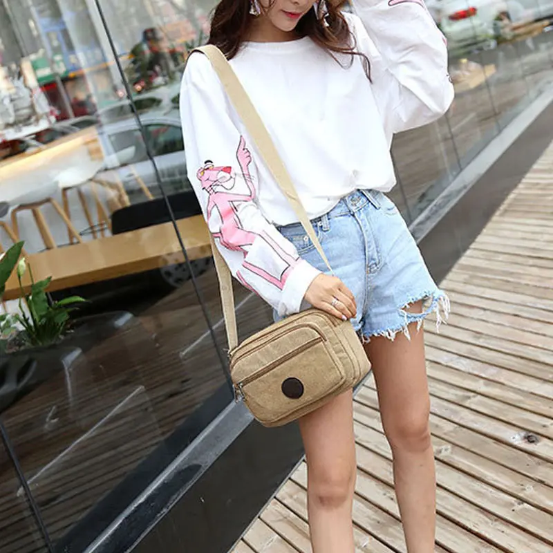 2017 модная Корейская нейлоновая холщовая женская сумка-мессенджер Женская