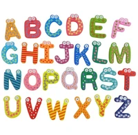 words fridge magnets 26pcsset children kids wooden cartoon alphabet education learning toys adult crafts home decorations gifts