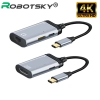 upgrade usb c to k 60hz type c hdmi compatible cable type c to mini dp vag rj45 adapter pd fast charging cable for macbook pro