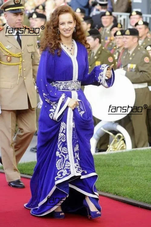 Королевский синий костюм накидка Восточный халат для матери невесты Платья