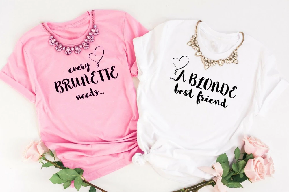 

Каждая бритва нужна блондинка лучшие друзья смешной слоган Женская мода хлопок camiseta rosa feminina Рубашка эстетические футболки-K212