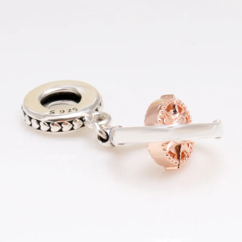 

Authentic 925 Sterling Silver Charm New Rose Gold Lucky Compass Creative Pendant Fit Pandora Women Bracelet&necklace Diy Jewelry