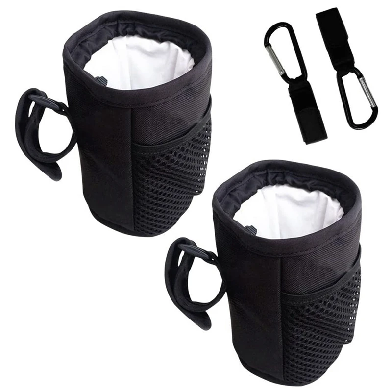 

2Pcs Bottle Cage Backpack with 2Pcs Hooks - Bottle Cage for Camping, Hiking Running - Black