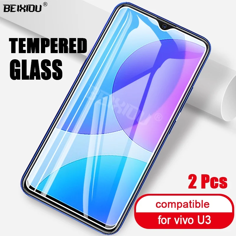 2 шт Полное закаленное стекло для vivo U3 защита экрана 2.5D 9h защитная пленка|Защитные