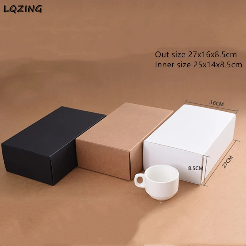 Коробка для подарков черно-белая Крафтовая 20 шт. | Дом и сад