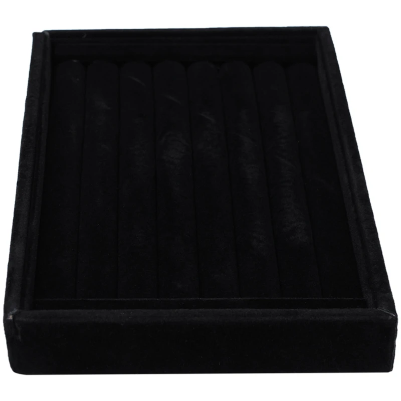 

Velvet Ring Box Jewelry Box Earrings Ring Jewelry Box Tray Box (Black)