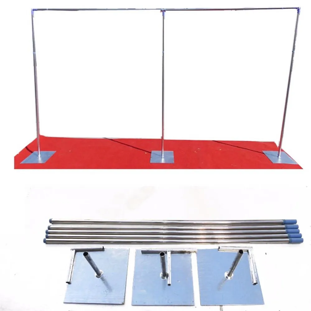 Soporte de fondo de boda con varillas extensibles, marco de fondo ajustable, tuber&iacute;a de acero inoxidable, accesorios de boda de 3M X 6M u otros tama&ntilde;os-4