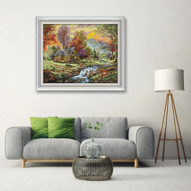 Holiday Villa Painting Pattern Counted Printed on Canvas Cross Stitch kits DMC Cotton Thread Handwork Needlework Embroidery Set | Дом и сад