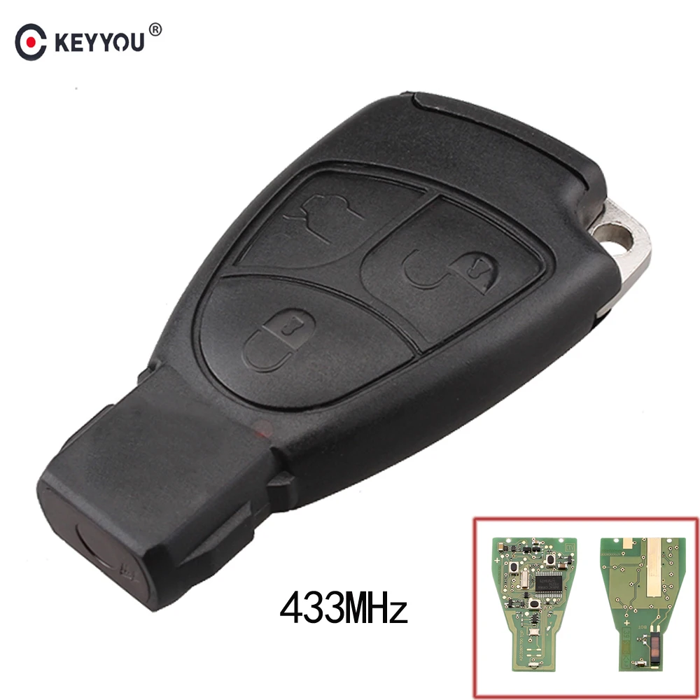 KEYYOU 3 кнопки дистанционный ключ-брелок от машины 433 МГц для Mercedes Benz B C E ML S CLK CL 3BT