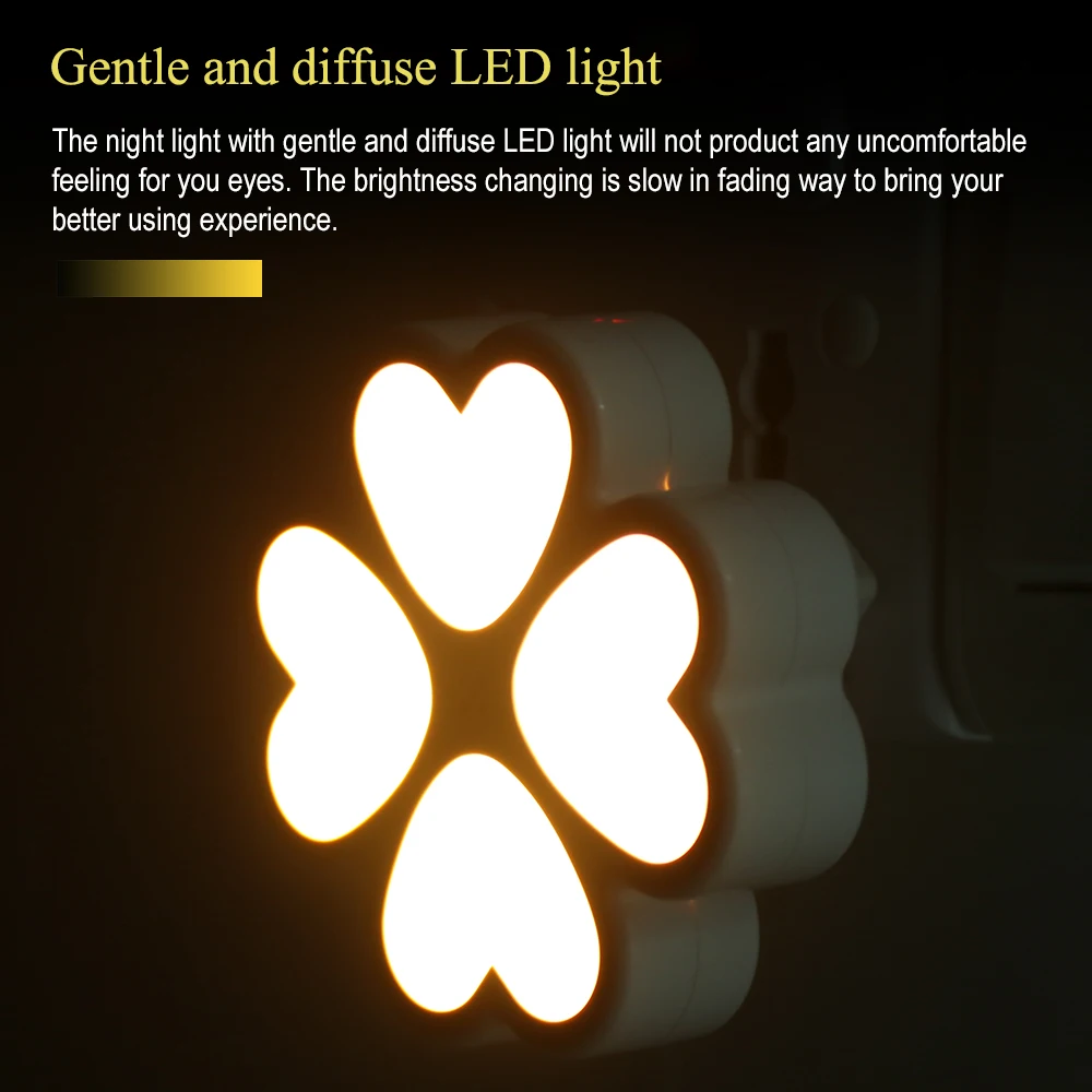 Четырехлистный клевер Ночной светильник светодиодный штекер в ночную лампу для