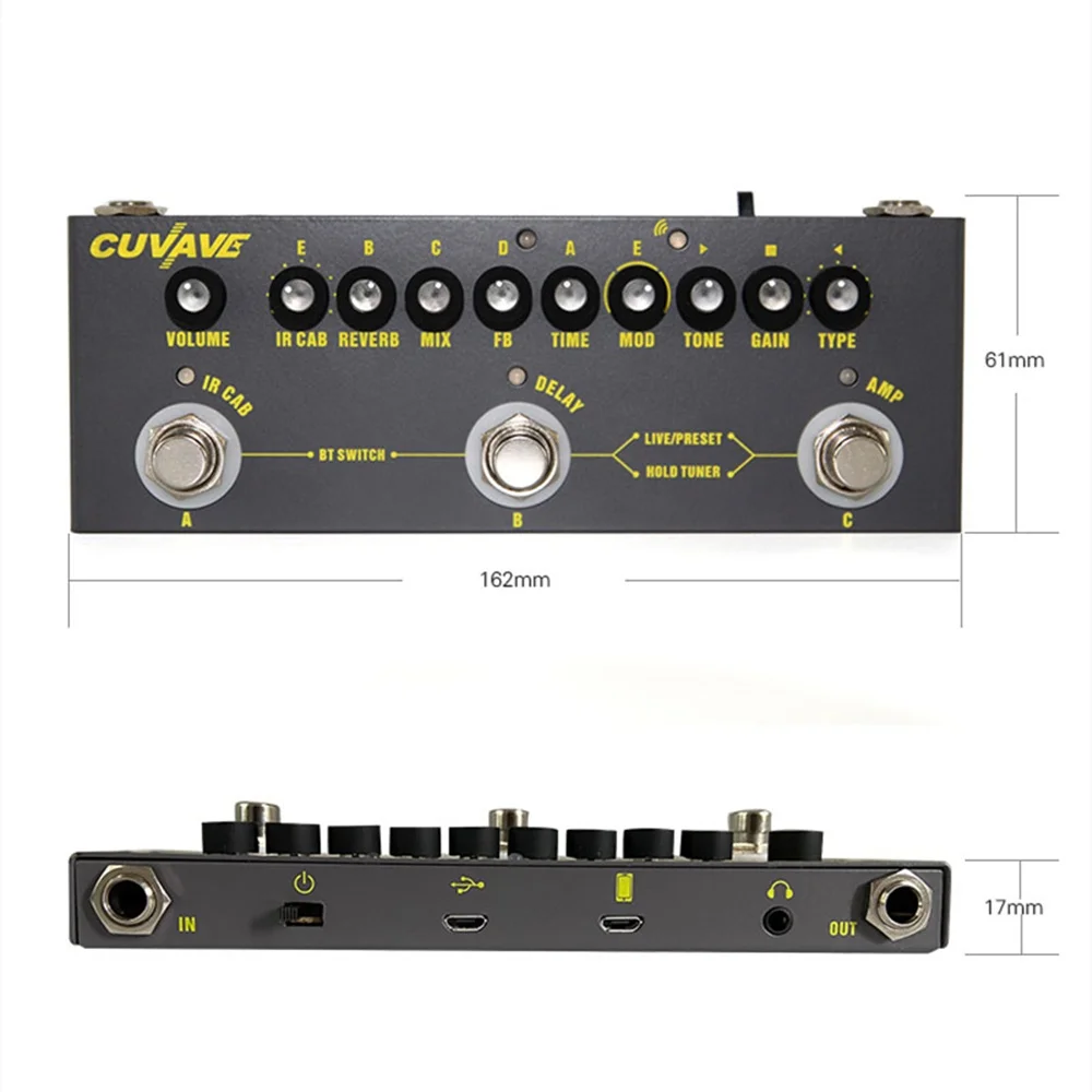 gitarre effektor wiederaufladbare monoblock combo wirkung pedale für elektrische gitarre zubehör verzögerungchorusphaser reverb free