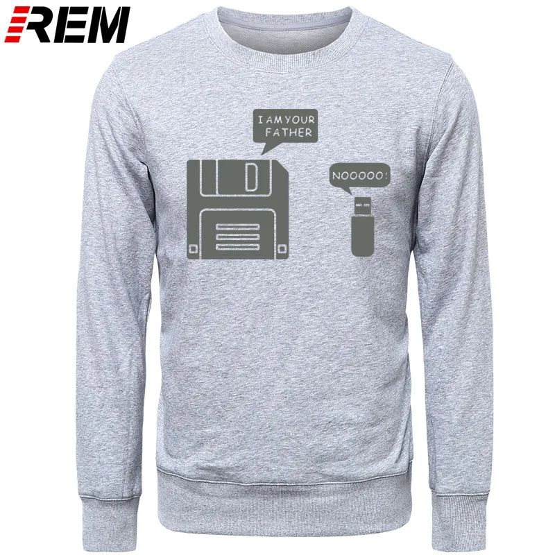REM USB дискета я ваш отец мужские хлопковые с длинным рукавом юмором диск повседневные Camisetas Hombre мужские кофты с капюшоном, толстовки - Цвет: GRAY GRAY