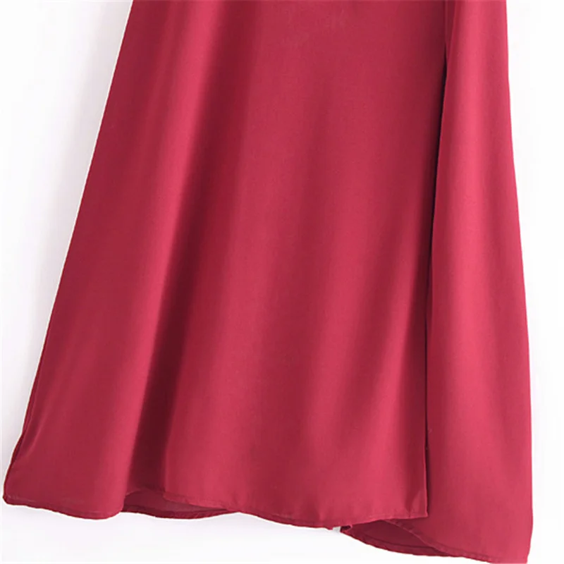 

Solid red gentle pretty sleeveless women dress Slim sexy fashion ruffles lady dress A-line vintage chic summer dress for girl