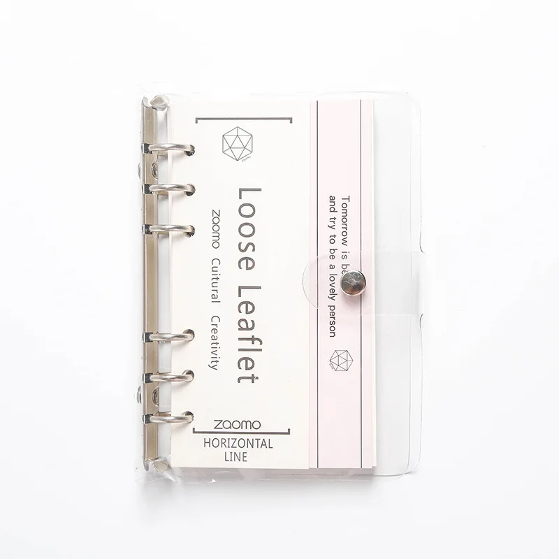 pink-Horizontal line Спираль A6 Bullet Journal, ПВХ покрытие, блокнот с отрывными листами, в сетку, в горошек, обратно в школу, товары для студентов, для письма, офиса, стационарный подарок - Цвет: pink-Horizontal line