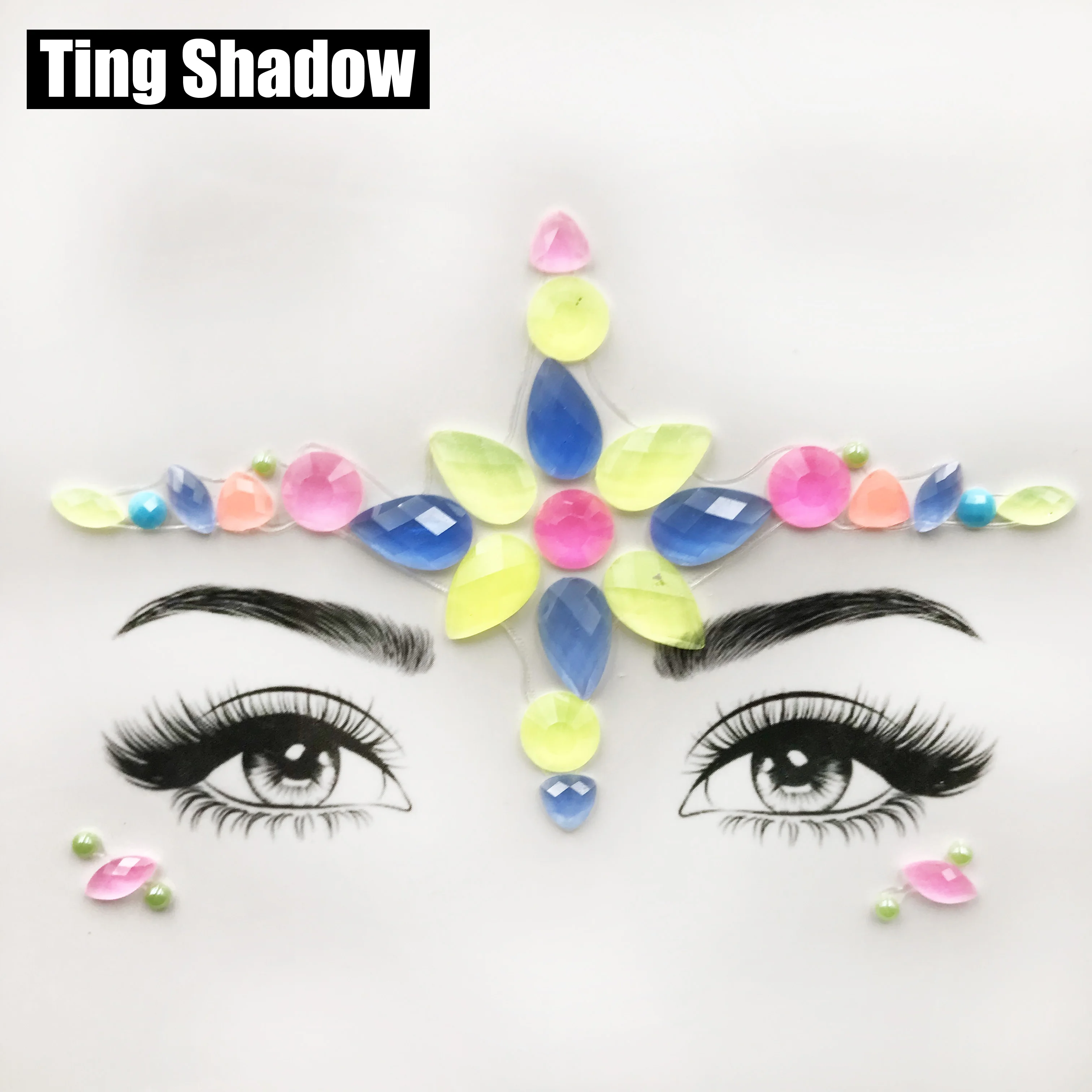 3D неоновая флюоресцентная Люминесцентная наклейка для тату модные драгоценные