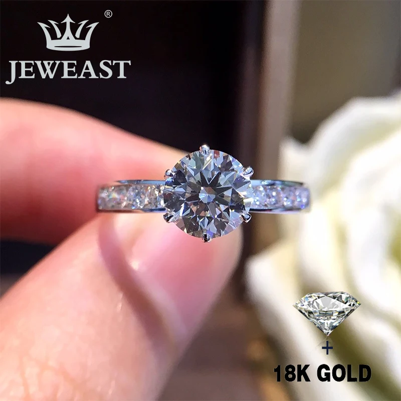 Кольцо из чистого золота 18 К с натуральным бриллиантом красивые драгоценные