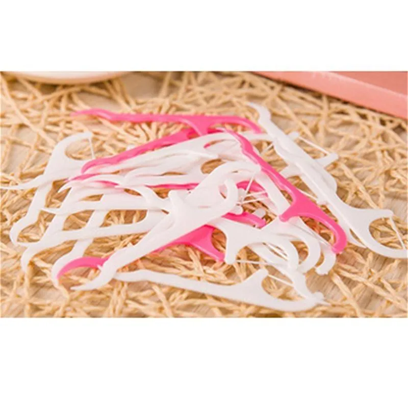 

20 Pcs/Pack Disposable Dental Flosser Interdental Brush Teeth Stick Toothpicks Floss Pick Oral Gum Teeth Cleaning Care