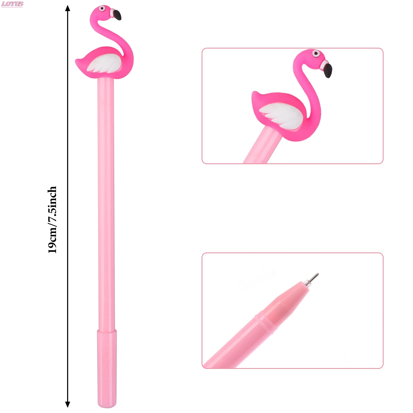 

30Pc Wholesale Creative Cartoon Flamingo Pen Black Student Paper Pen Wholesale