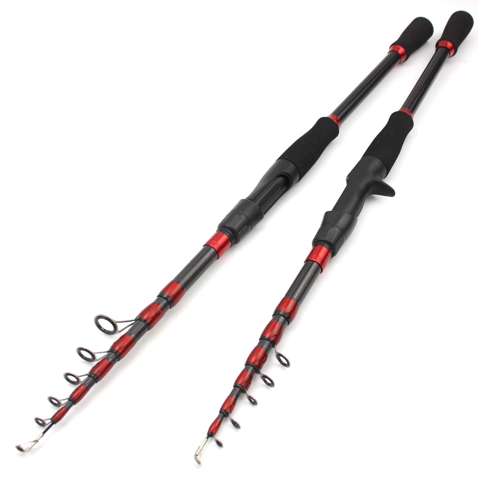 

Low Price 1.6m-2.7m Telescopic Fishing Rod Carbon Portable Spinning Casting Rod Fast Ultralight Rod Lure Fishing Trout Pole