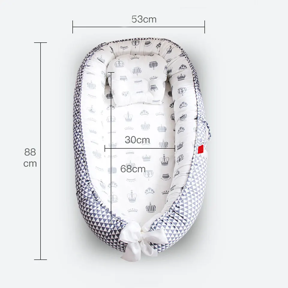 

88*53cm Baby Nest Bed Portable Crib Bed in Bed Cotton Newborn Gifts Bed With Pillow Soft Infant Toddler Cradle Bassinet Bumper