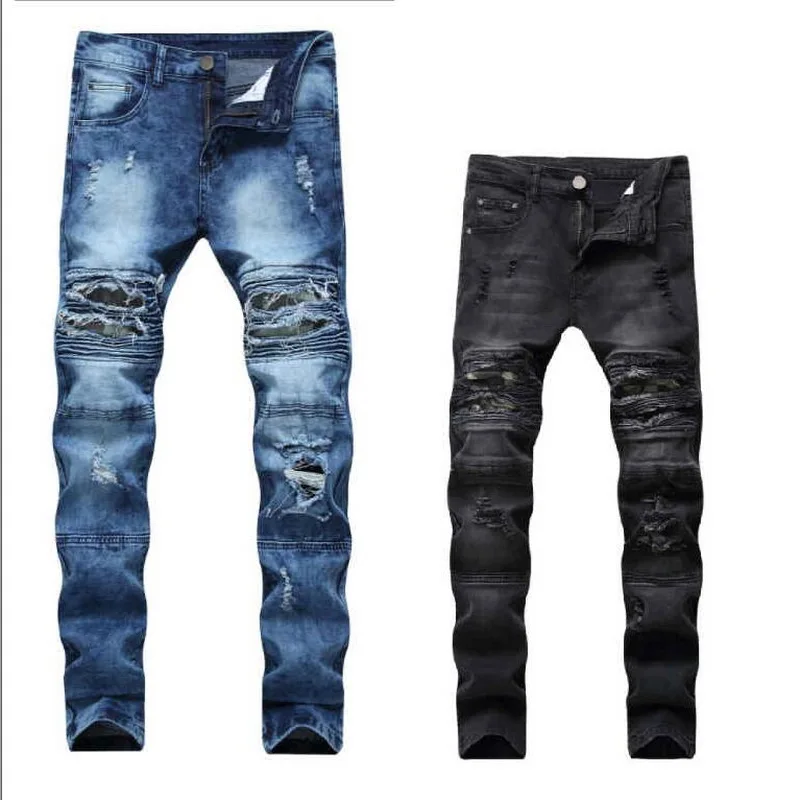 Mens Jeans Casual Slim Fit Straight High Stretch Feet Skinny Jeans Men Male Denim Trousers Size 28-42